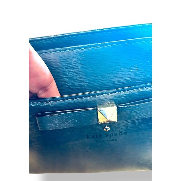 KATE SPADE NEW YORK Beacon Court Jeanne Satchel Bag Gray Patent Leather - Picture 12 of 14